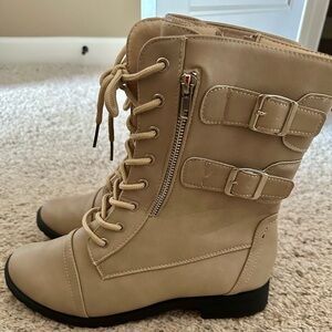 Women's Tan Lace-Up Boots